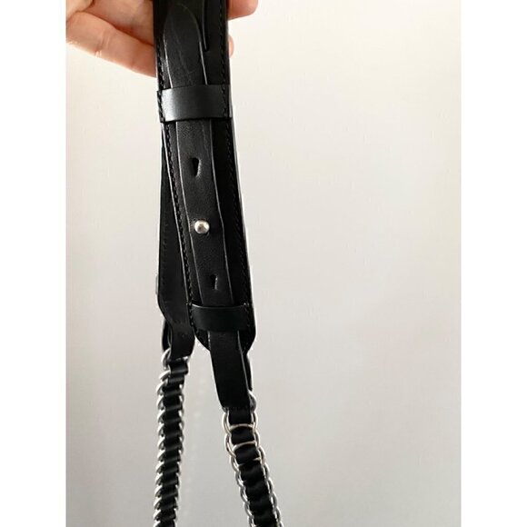 rag & bone Enfield Snake Flap Crossbody Bag Mini Leather Gray Black Python - Picture 11 of 12